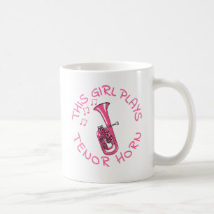 Caneca De Café Esta Garota Joga Tênis Horn, Mulher Brass Musical