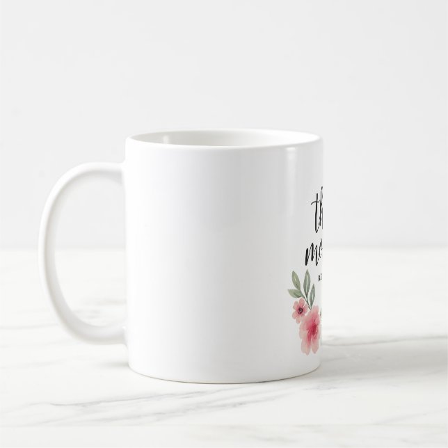 Caneca De Café Esta Mamãe Pertence - Mug wi Floral Personalizado (Esquerda)