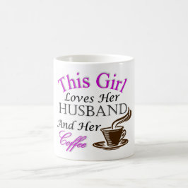 Caneca De Café Esta menina ama seu marido e seu café