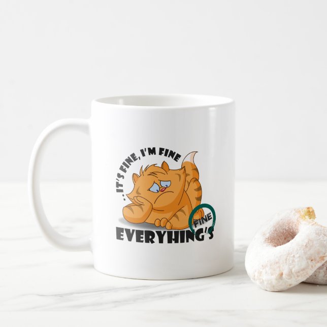 Caneca De Café Está tudo bem, estou bem. | #11 (Com Donut)