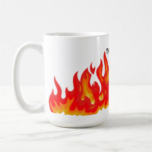 Caneca De Café "Está tudo bem" (preto + fogo e chamas)