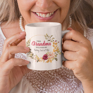 Caneca De Café Esta Vovó É Amada Por   Floral Wreath Nana