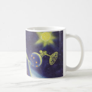 Caneca De Café Estação Espacial Orbitando Ficção Científica Vinta