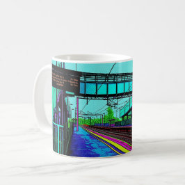 Caneca De Café Estação Ferroviária de Tile Hill em Estilo Pop Art