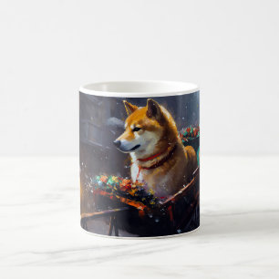 Caneca De Café Estação Festiva de Natal Shiba Inu