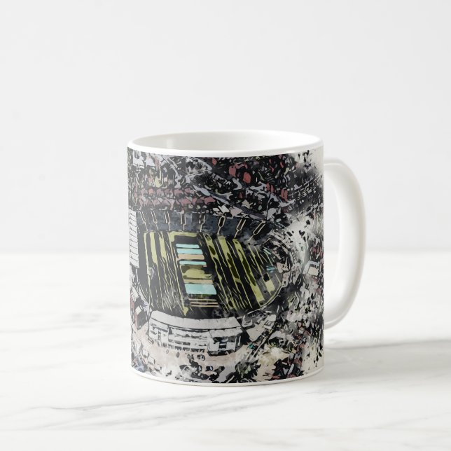 Caneca De Café Estádio de críquete artístico Leeds, Yorkshire (Frente Esquerda)