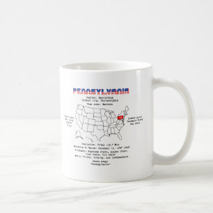 Caneca De Café Estado Americano da Pensilvânia em um mapa e útil