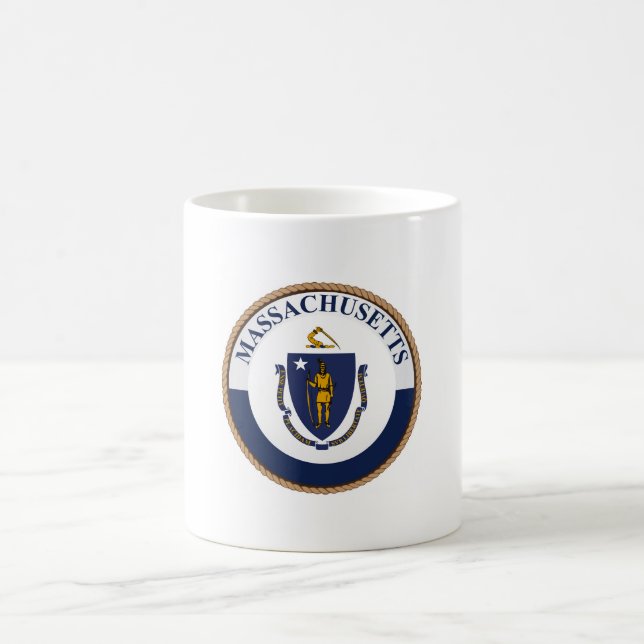 Caneca De Café Estado da bandeira de Massachusetts Seal (Centro)