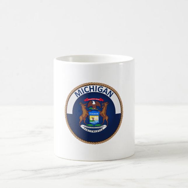 Caneca De Café Estado da bandeira de Michigan Seal (Centro)