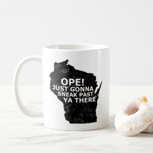 Caneca De Café Estado da Citação do Mapa do Wisconsin Do Ope Sn