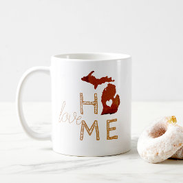 Caneca De Café Estado da Silhouette de Cobre do Michigan