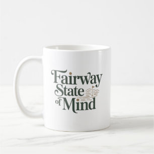 Caneca De Café Estado de Espírito do Fairway Minimalista Retro de