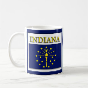 Caneca De Café Estado de Indiana Flag Design