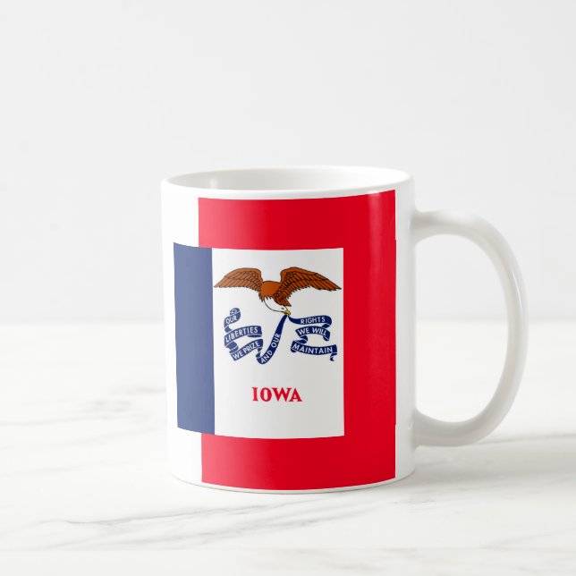 Caneca De Café Estado de Iowa Flag Design (Direita)