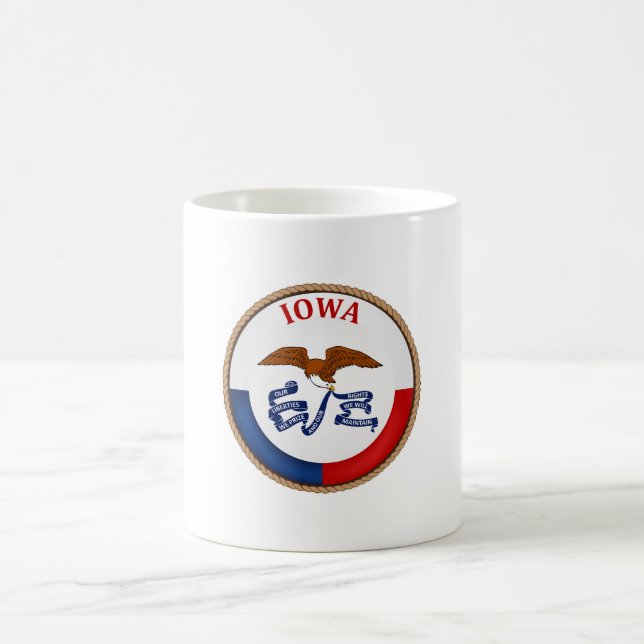 Caneca De Café Estado de selo da bandeira de Iowa (Centro)