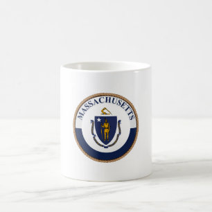 Caneca De Café Estado de selo da bandeira de Massachusetts