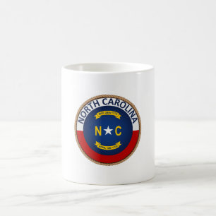 Caneca De Café Estado de selo da bandeira de North Carolina