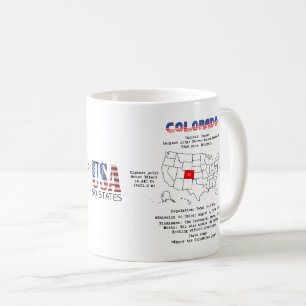 Caneca De Café Estado do Colorado Americano em mapa e informações