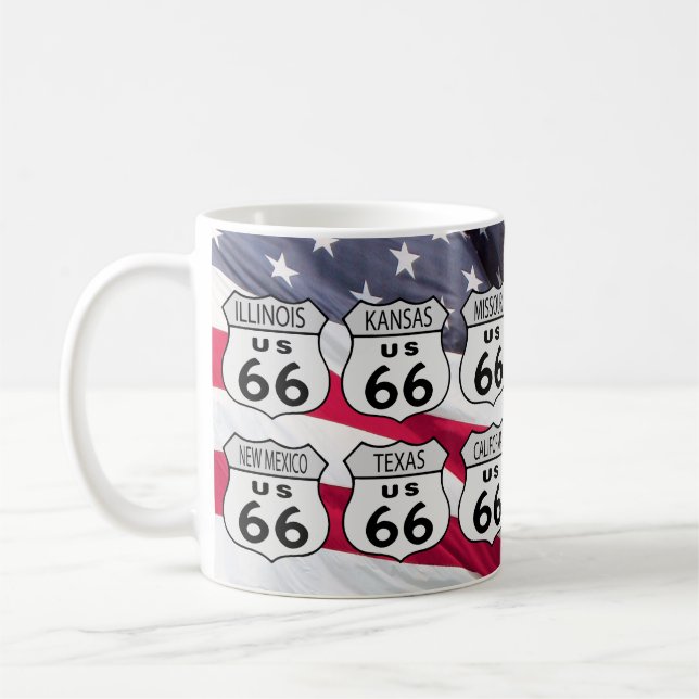 Caneca De Café Estados da rota 66 (Esquerda)