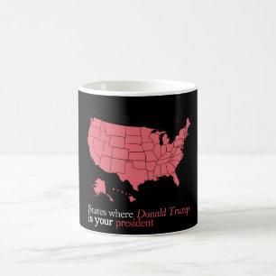 Caneca De Café Estados Onde Trump é o Seu Presidente Mapa dos EUA
