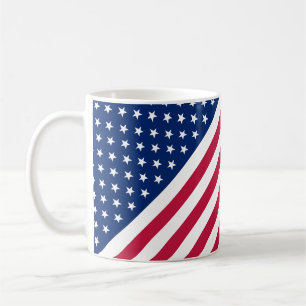 Caneca De Café Estados Unidos Bandeiras Estrelas Strips 4 de julh