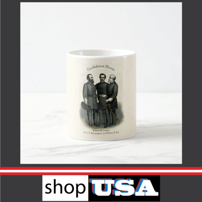 Caneca De Café Estados Unidos Confederados 🎖️ Heróis ⚔️ Guerra C (Criador carregado)