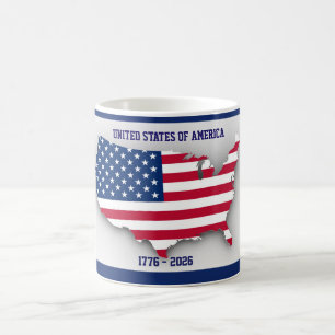 Caneca De Café ESTADOS UNIDOS DA AMÉRICA Aniversário de 1776-2026