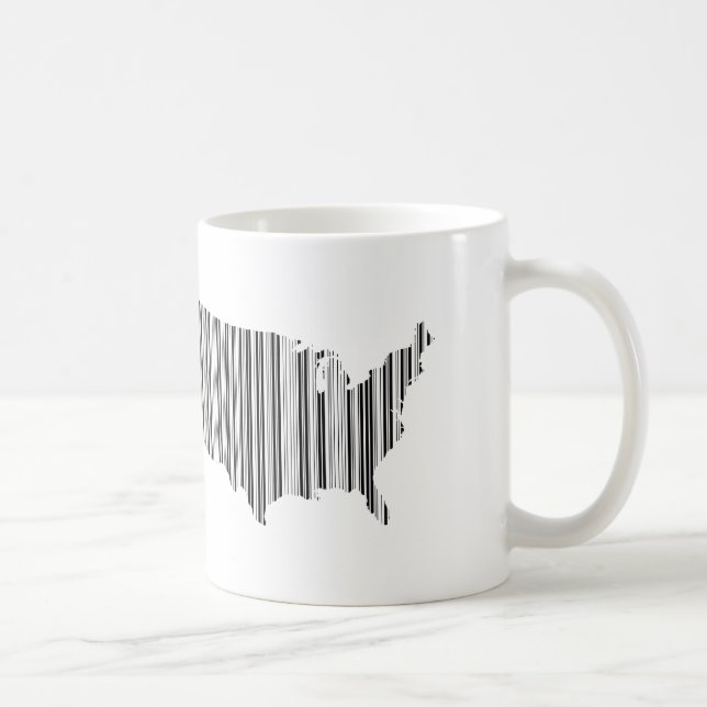 Caneca De Café Estados Unidos da América em Código de Barras (Direita)