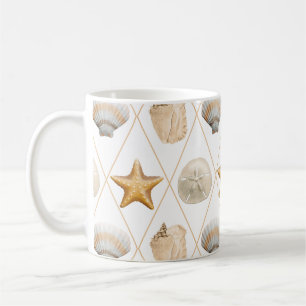 Caneca De Café Estaleiro costeiro e conchas