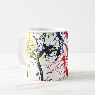 Caneca De Café Estallido Colorido: Um Jogo de Salpicos Aleatórios