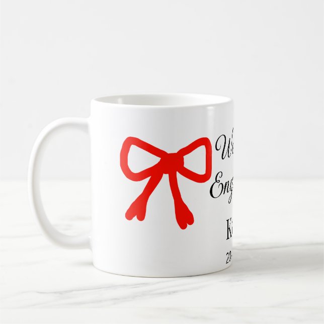 Caneca De Café Estamos engajados a adicionar a letra vermelha arc (Esquerda)