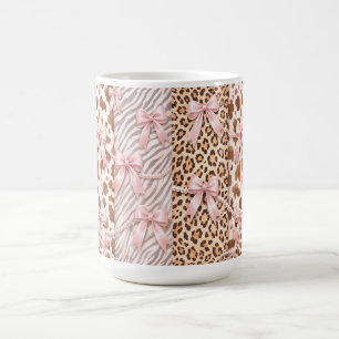Caneca De Café Estampa de Animal Glam Pérolas e Laços