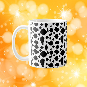 Caneca De Café Estampa de Vaca Preta e Branca Estilo Fazenda