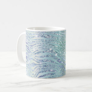 Caneca De Café Estampa de Zebra com Brilho Azul