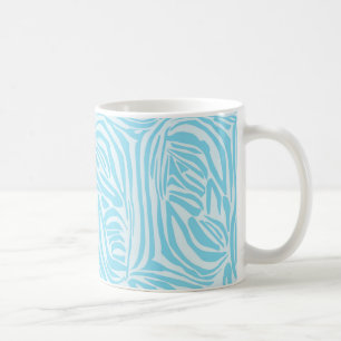 Caneca De Café Estampa Ousada de Zebra Azul e Branco