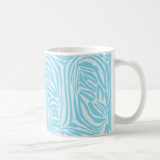 Caneca De Café Estampa Ousada de Zebra Azul e Branco (Direita)