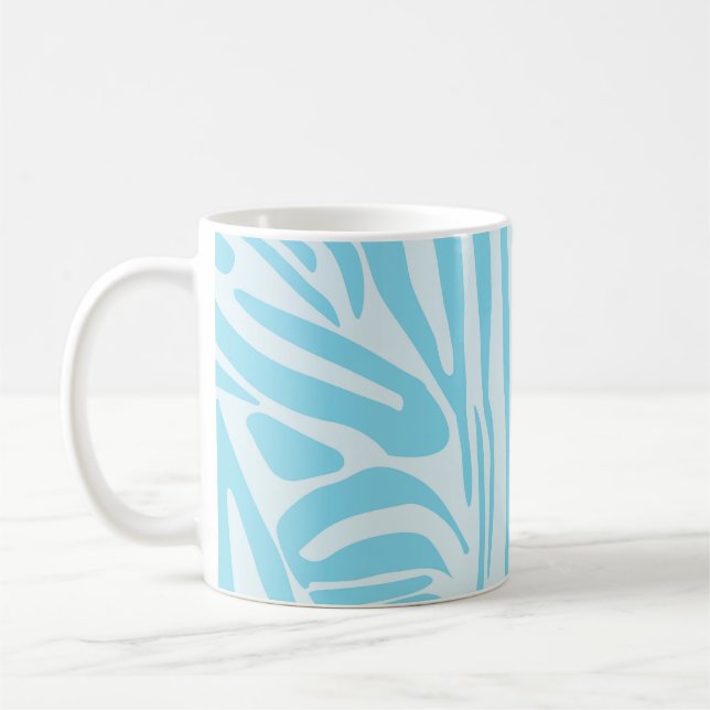 Caneca De Café Estampa Ousada de Zebra Azul e Branco (Esquerda)
