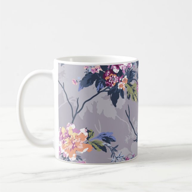 Caneca De Café estampagem em forma de flor design, arte têxtil, b (Esquerda)