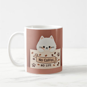 Caneca De Café Estampas de pata de gato e feijão-de-café