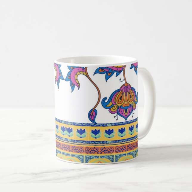 Caneca De Café Estampas Indianas (Frente Esquerda)