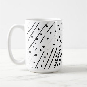 Caneca De Café Estampas ou bolinhas pretas, brancas, de cinza