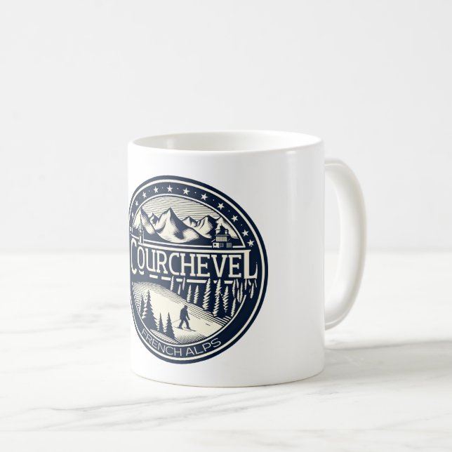 Caneca De Café estância de esqui de Courchevel, nos talões france (Frente Esquerda)