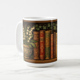 Caneca De Café Estante de livros retrô aconchegante