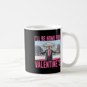 Caneca De Café Estarei em Casa no Dia dos Namorados Coração Diver