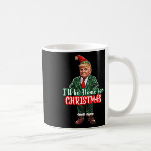 Caneca De Café Estarei em Casa no Natal Palhaço do Papai Noel Tru