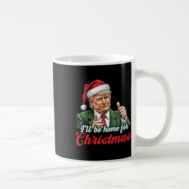 Caneca De Café Estarei Em Casa Para O Natal Engraçado. (Direita)