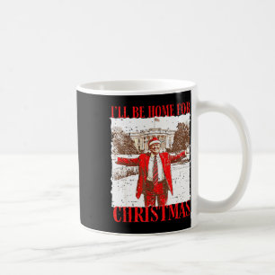 Caneca De Café Estarei Em Casa Para O Natal Engraçado Trump 2024 