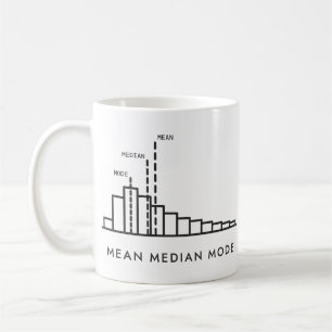 Caneca De Café Estatística de Moda Mediana Média Professor Histog