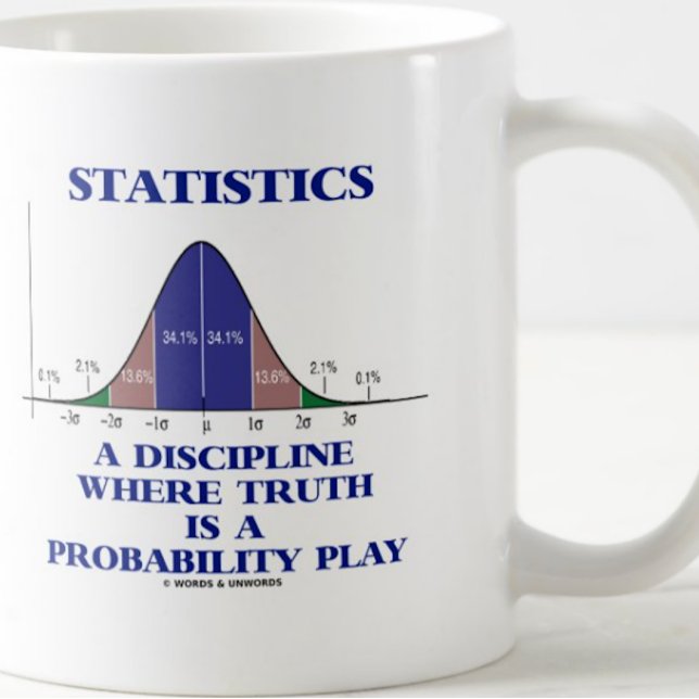 Caneca De Café Estatísticas Uma Disciplina Onde A Verdade É Proba (Funny statistical discipline saying featuring bell curve/normal distribution curve)