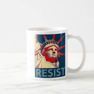 Caneca De Café Estátua Anti-Trump Resist Da Liberdade Esperança 8